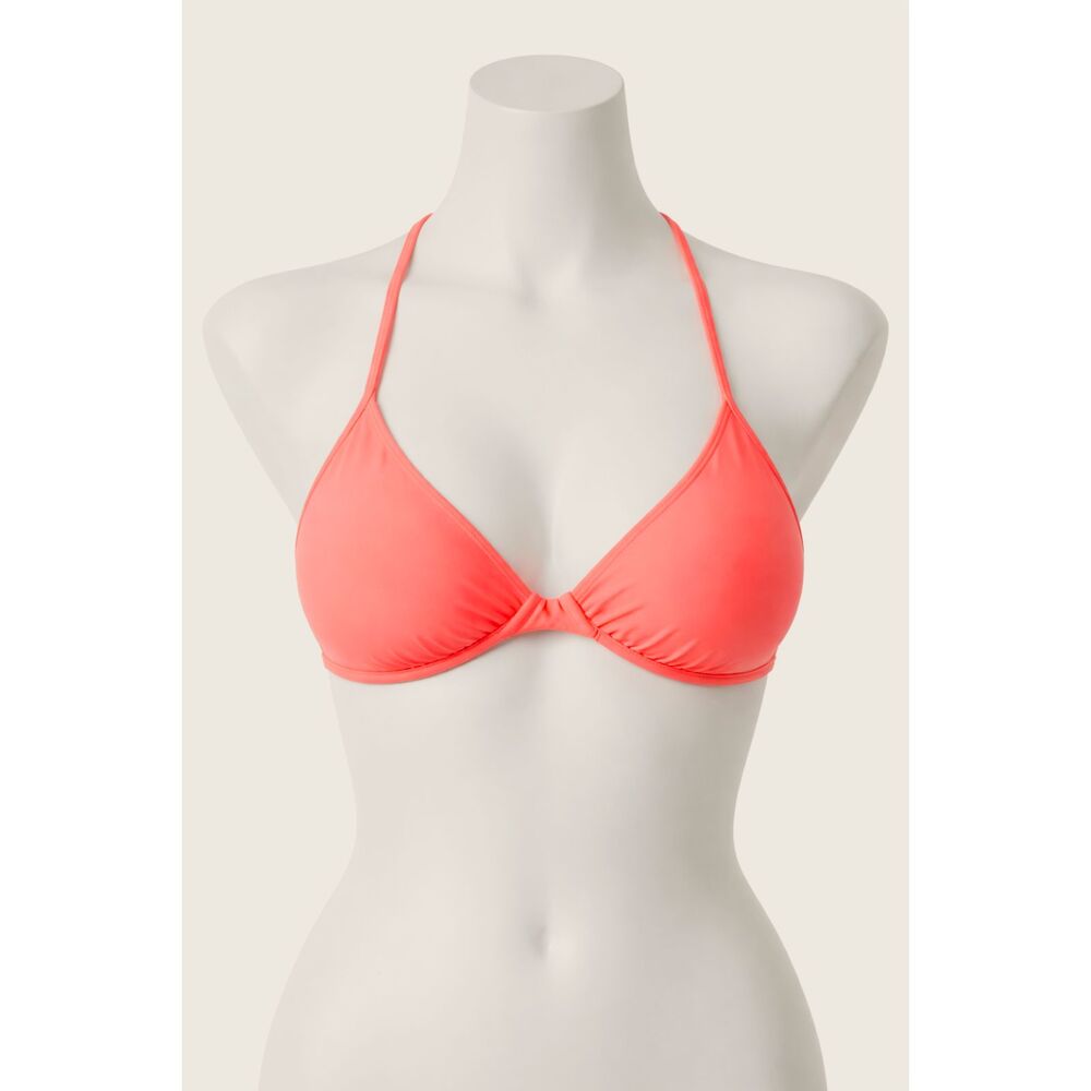 Body Glove Smoothies Solo Cross Tie String‎ Back Bikini E Cup Push Up Coral Top
